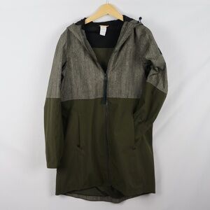Lole Piper Lined Rain Jacket, Mid-Thigh, Two-Tone Green, Medium